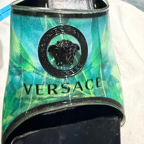 Versace Black and Green Mules - Picture 4 of 16